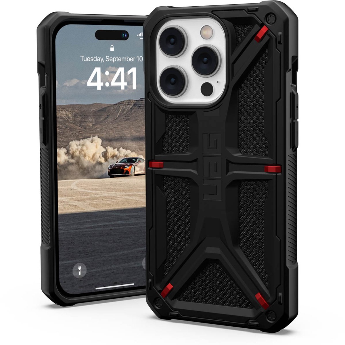 Urban Armor Gear Monarch Apple iPhone 14 Pro Hoesje Kevlar Zwart