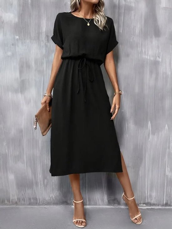 Robe Femme Ouverte Sur Le Ventre - Taille S (Juniors) En Coton Gris - Portée Une Seule Fois