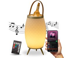 FlinQ Bali XL - Speaker Lamp - Draadloze Speaker - Wijnkoeler - Tafellamp - Bluetooth - RGB - Wit FlinQ Bali XL - Speaker Lamp - Draadloze Speaker - Wijnkoeler - Tafellamp - Bluetooth - RGB - Wit