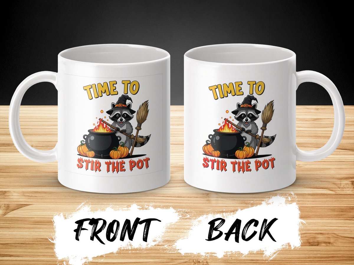 Halloween Waschbär Heks Mug, Ketel Roeren Geschenk, Halloween Geschenk Idee, Grappige Hall