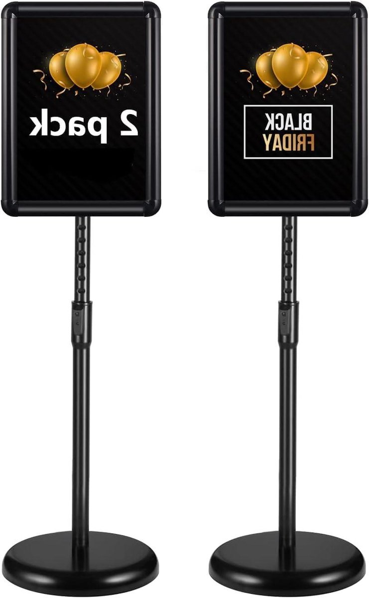 JGS Premium - 2 Stuks Info Standaard A4 Draaibaar en Verstelbaar 81-124 cm - Voor Bruiloft en Display Reclame