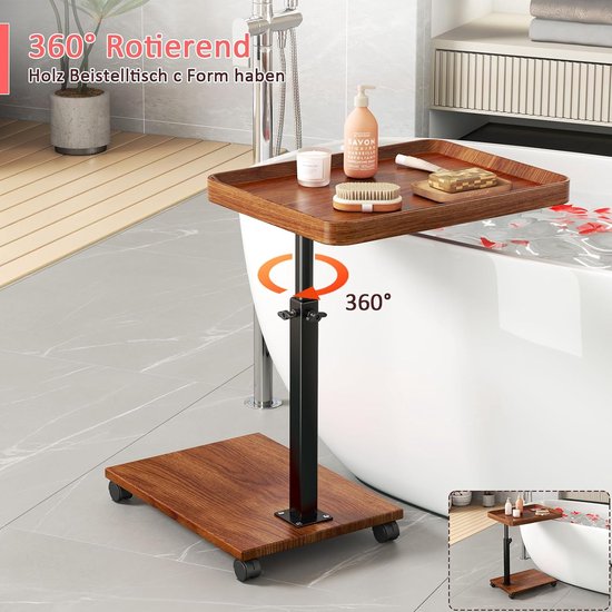 Bijzettafel van hout met een ronde vorm