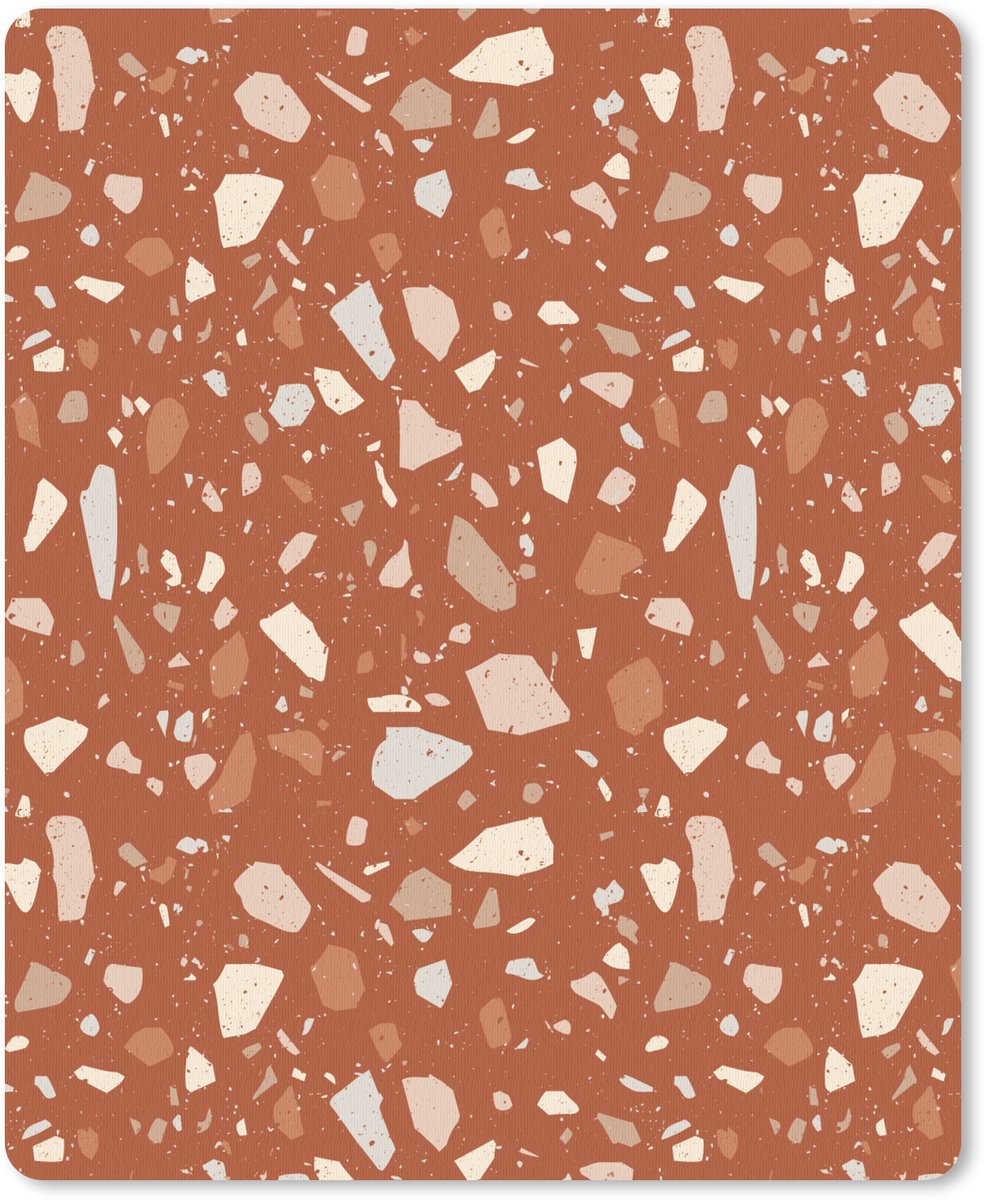 Muismat 19x23 cm - Mousepad Terrazzo - Patroon - Klei - Muismatten