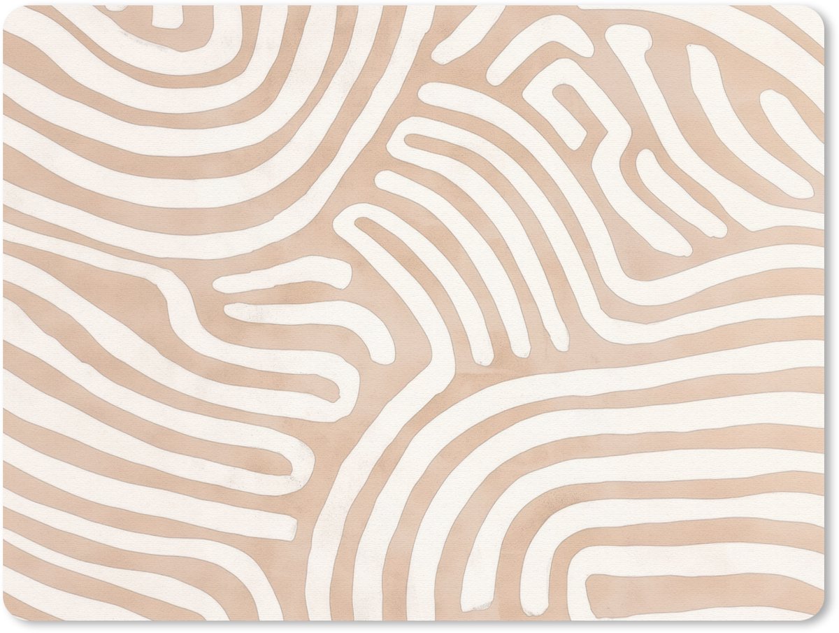 Muismat 23x19 cm - Mousepad Beige - Aardspatroon - Muismatten