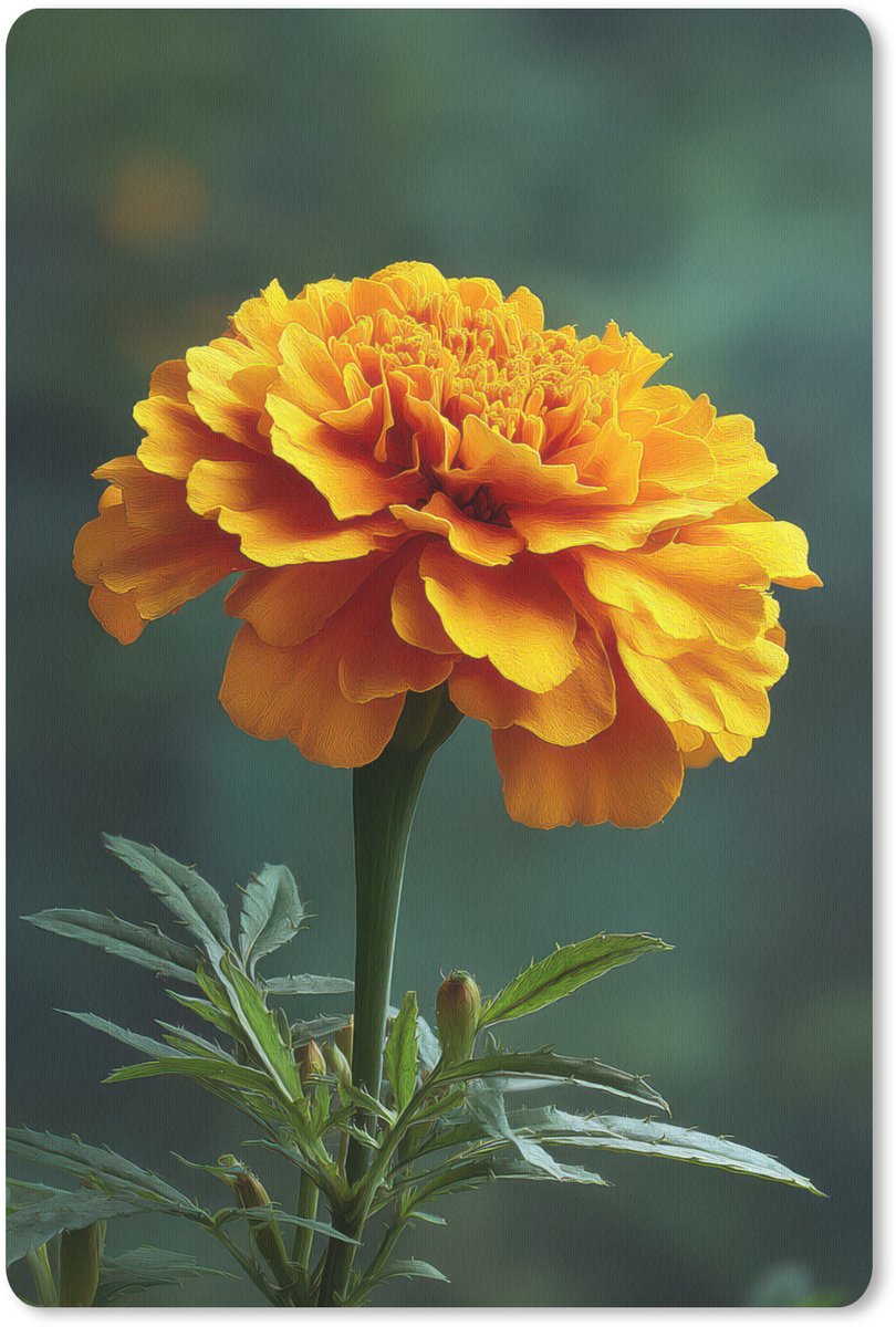 Muismat 18x27 cm - Mousepad Bloemblaadjes - Afrikaan - Oranje - Wazig - Muismatten