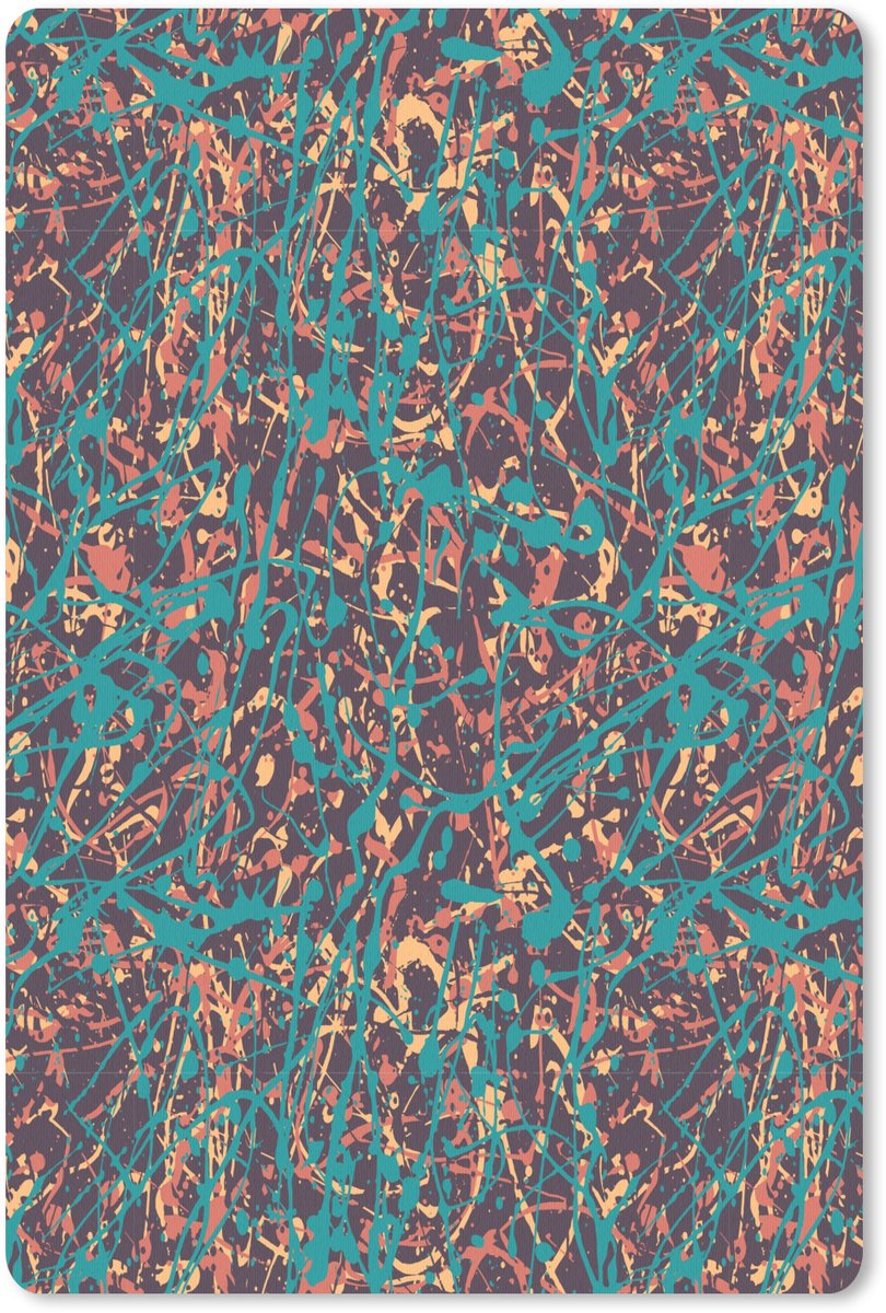 Muismat 18x27 cm - Mousepad Spat - Abstract - Oranje - Groen - Muismatten