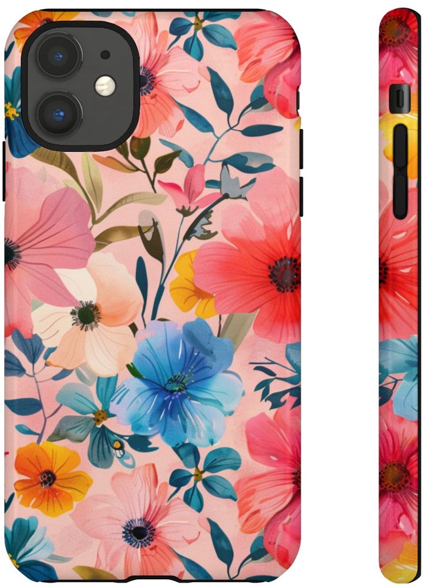 Vrolijk Voorjaarsbloemenpatroon – Telefoonhoesje Geschikt voor iPhone 11