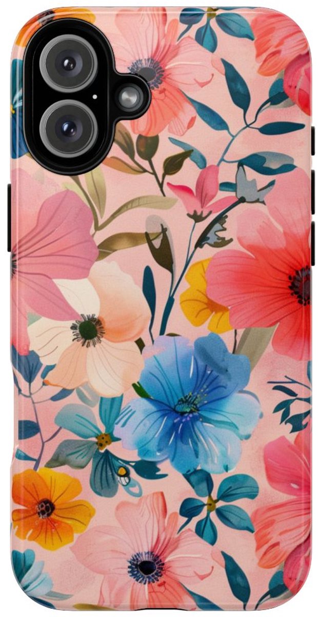 Vrolijk Voorjaarsbloemenpatroon – Telefoonhoesje Geschikt voor iPhone 16 Plus