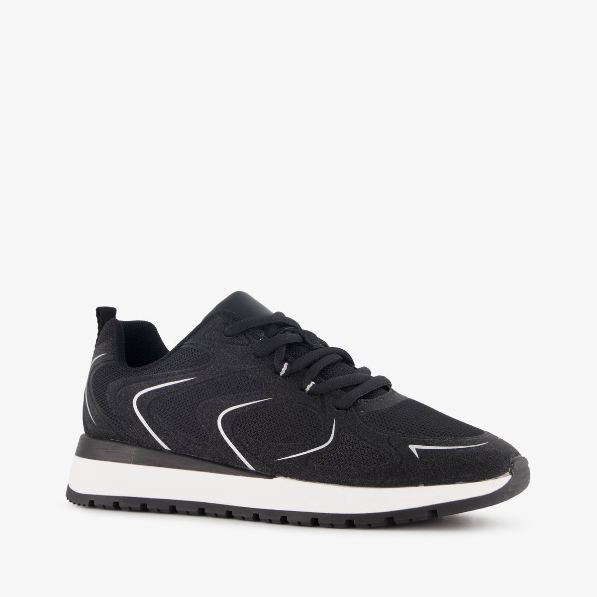 Blue Box dames sneakers zwart wit - Maat 42 - Extra comfort - Memory Foam