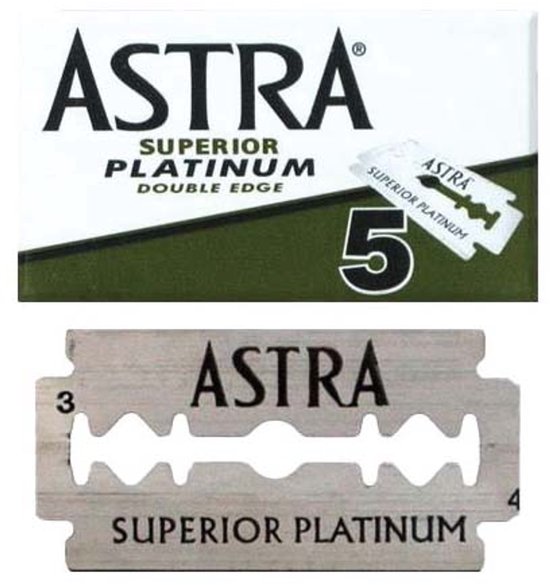 Astra Superior Platinum Stainless scheermesjes - Double Edge Blade - RVS - 100 stuks