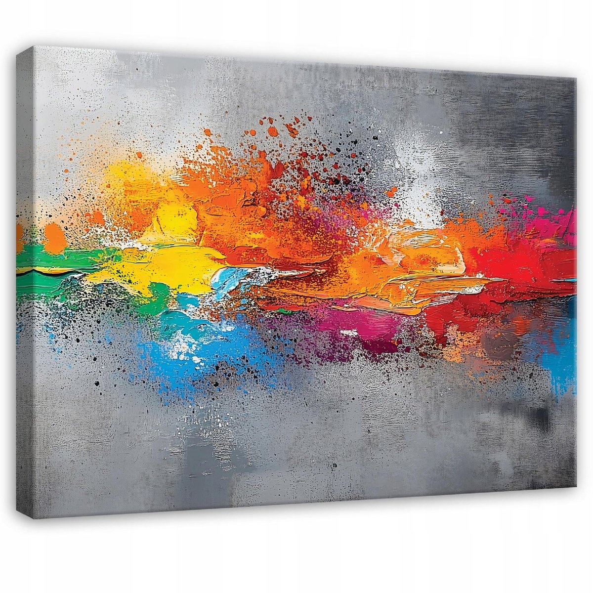 WALLARENA Canvas schilderij - 40x30 cm - grijs abstract loft voor slaapkamer, salon, keuken multikleurig
