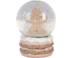 Clayre & Eef Sneeuwbol Ø 5x7 cm Bruin Kunststof Gingerbread man