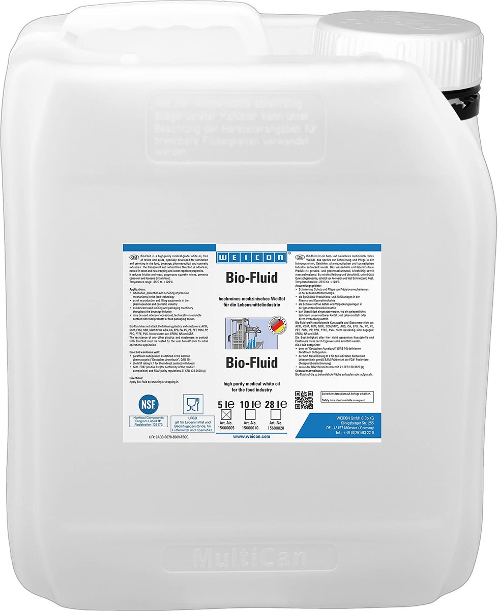 WEICON Bio-Vloeistof 5 l – Witte Witolie – Waterheldere Smeerolie