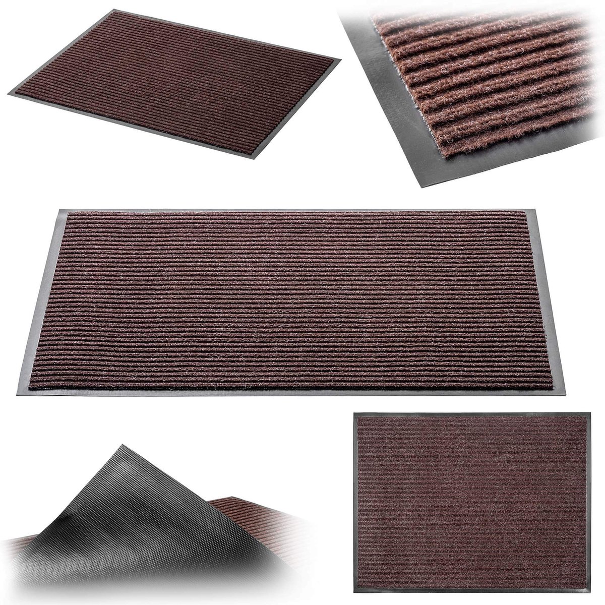 KADAX Antislip vuilvangmat, deurmat voor binnen en buiten, deurmat voor huisdeuren en entrees (bruin, 60x80 cm)