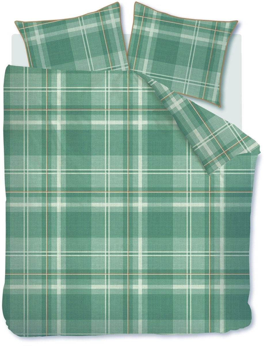 Rivièra Maison Tartan Check dekbedovertrek - Eenpersoons - 140 x 200/220 cm - Groen