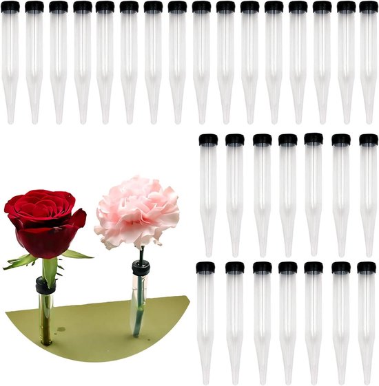 Waterbuizen voor bloemen Bloembuizen Plastic reageerbuisjes voor bloemen Herbruikbare transparante orchideeënbuisjes voor bloemstukplanten (groot 15 stuks, klein 55 stuks