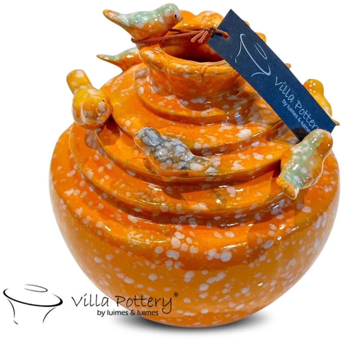 Villa Pottery Oranje Vogel Vaas Grenada D14 x