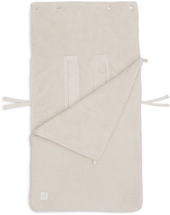 Jollein Voetenzak voor Autostoel & Kinderwagen - Basic Knit - Katoen - 42x82cm - Oatmeal — afbeelding 3