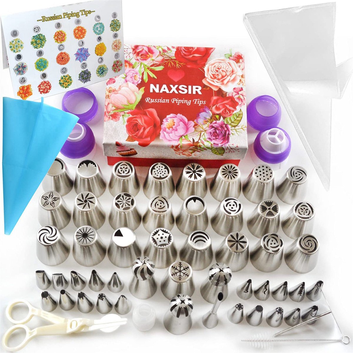 NAXSIR 88-delige Spuitmondjes Set voor Taartdecoratie - Bakkerij Spuitmonden, Cupcake Versiering