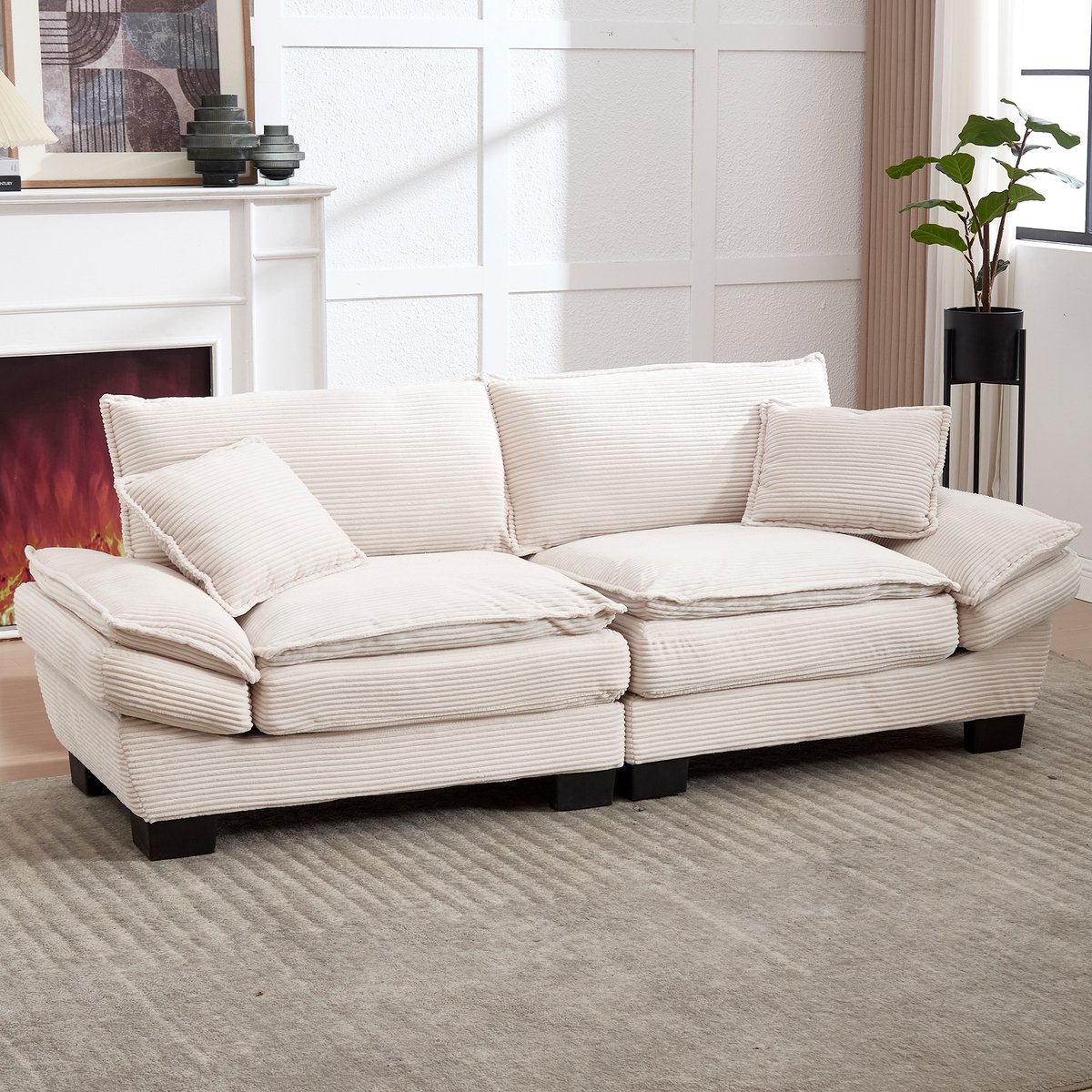 Gutent Sofa - Comfortabel en ruim - Geschikt voor woonkamer/slaapkamer/kantoor - Beige
