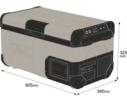 YOLCO FCX18 Cream - Compressor Koelbox - 18 Liter - Koelt en Vriest tot -20 Graden - 12V 24V 230V en Zonnepaneel