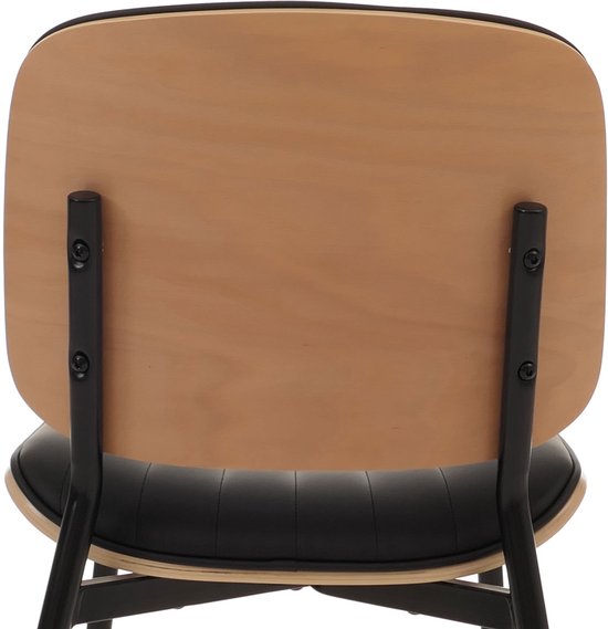 Set van 6 eetkamerstoelen MCW-O44, keukenstoel Stoel, gebogen hout kunstleer Oeko-Tex MVG ~ naturel, zwart
