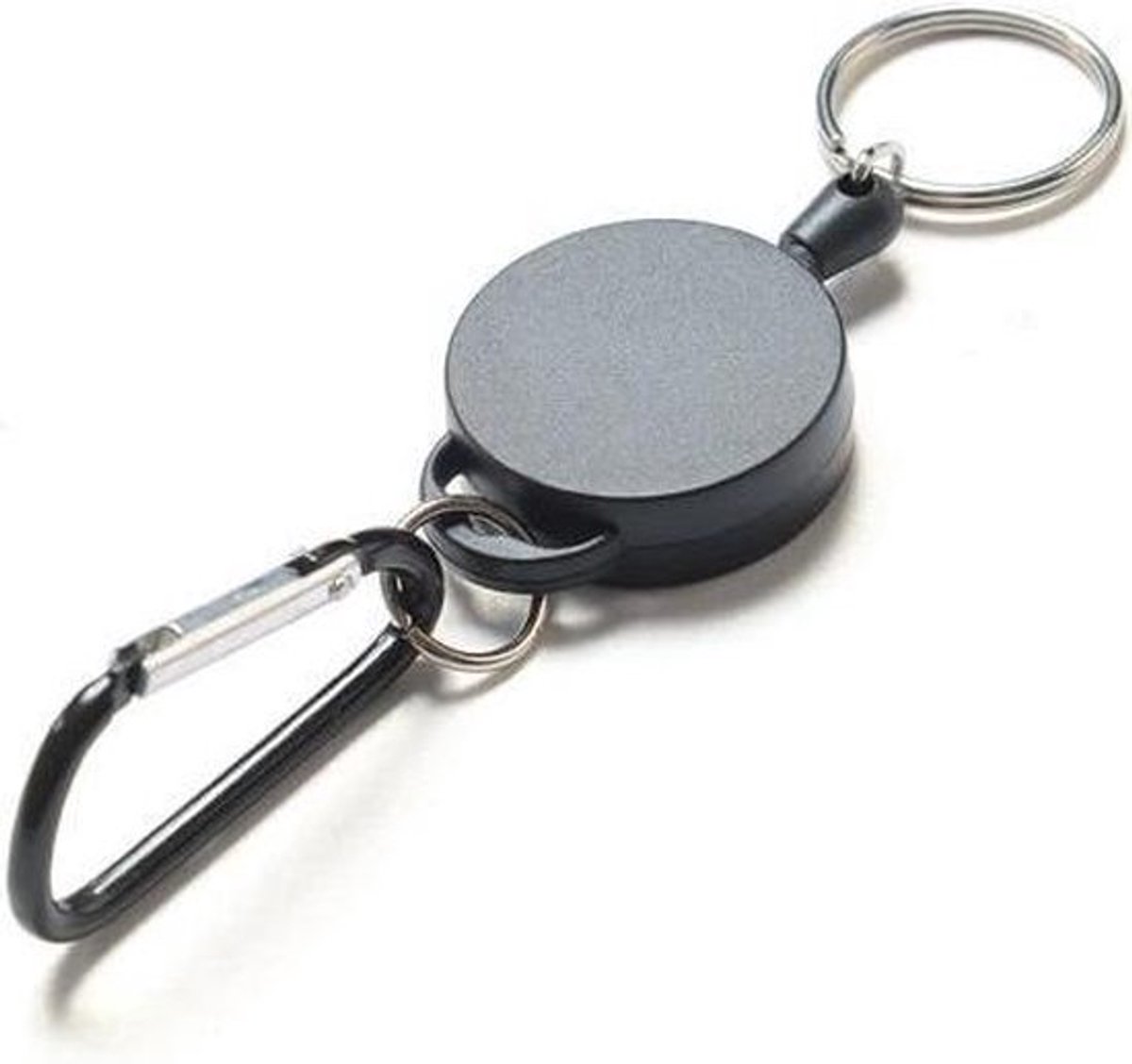 Go Go Gadget - Uittrekbare Sleutelhanger - Elastisch - Multifunctioneel - Handig voor aan broek - Zwart
