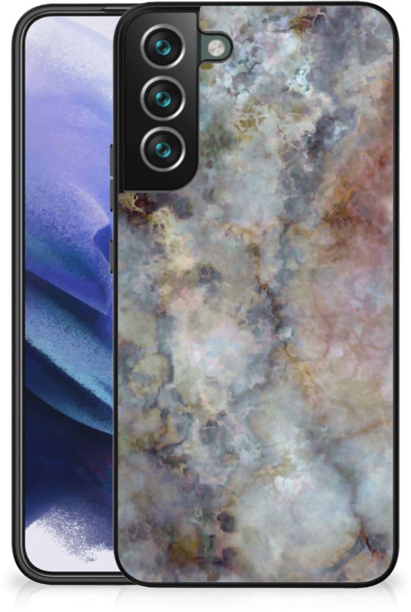 Samsung Galaxy S22 Plus Marmeren Print Telefoonhoesje Marmer Grijs