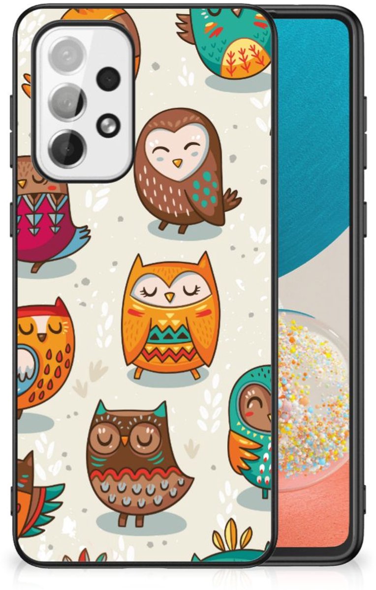 Samsung Galaxy A73 Dierenprint Telefoonhoesje Vrolijke Uilen