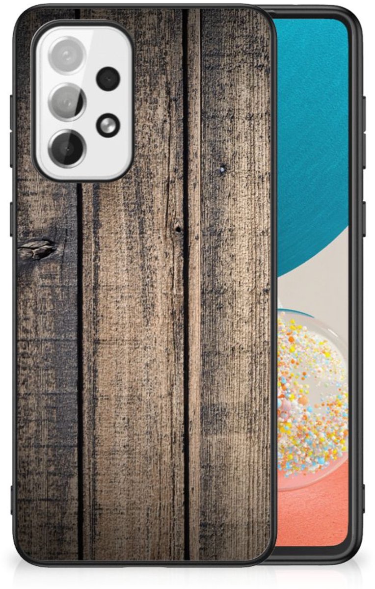 Samsung Galaxy A73 Houten Print Telefoonhoesje Steigerhout