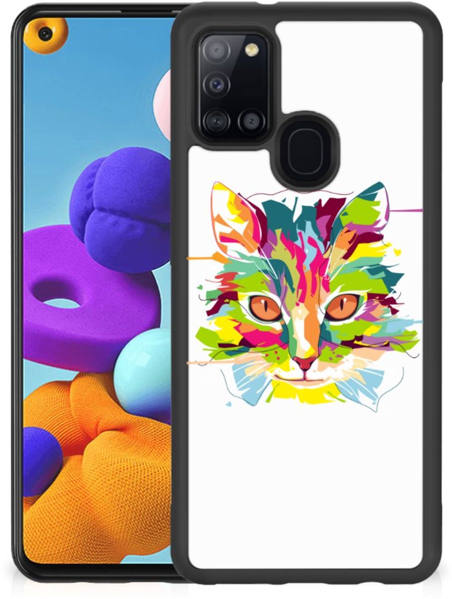 Samsung Galaxy A21s Bumper Hoesje Cat Color