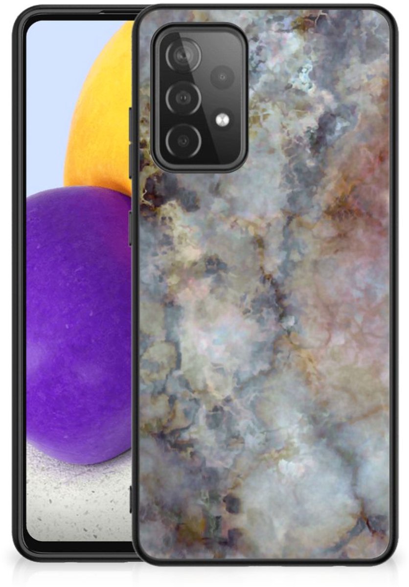 Samsung Galaxy A72 (5G/4G) Marmeren Print Telefoonhoesje Marmer Grijs