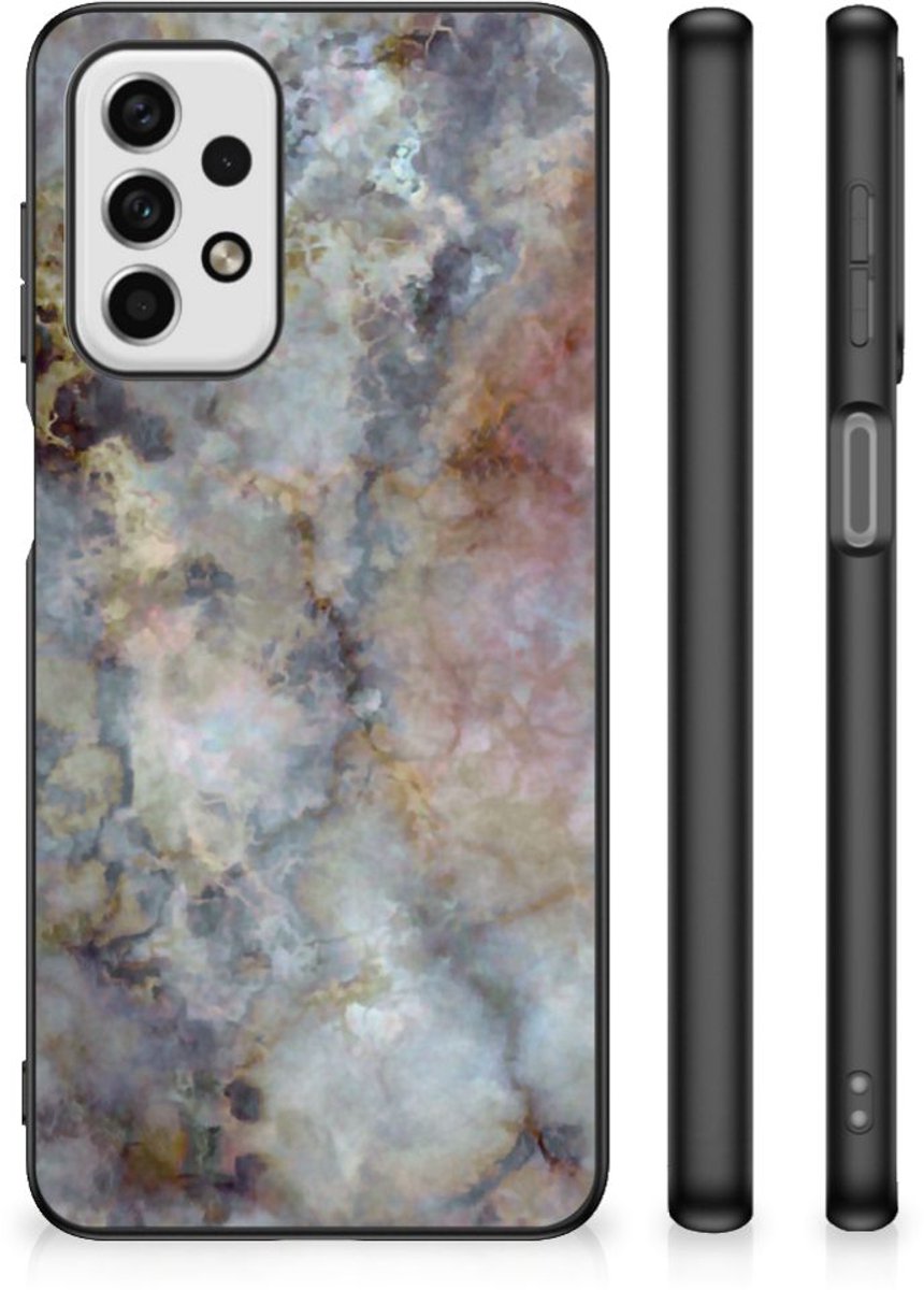 Samsung Galaxy A23 Marmeren Print Telefoonhoesje Marmer Grijs
