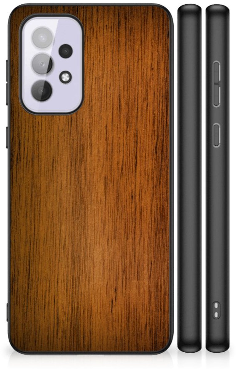 Samsung Galaxy A33 5G Houten Print Telefoonhoesje Donker Hout