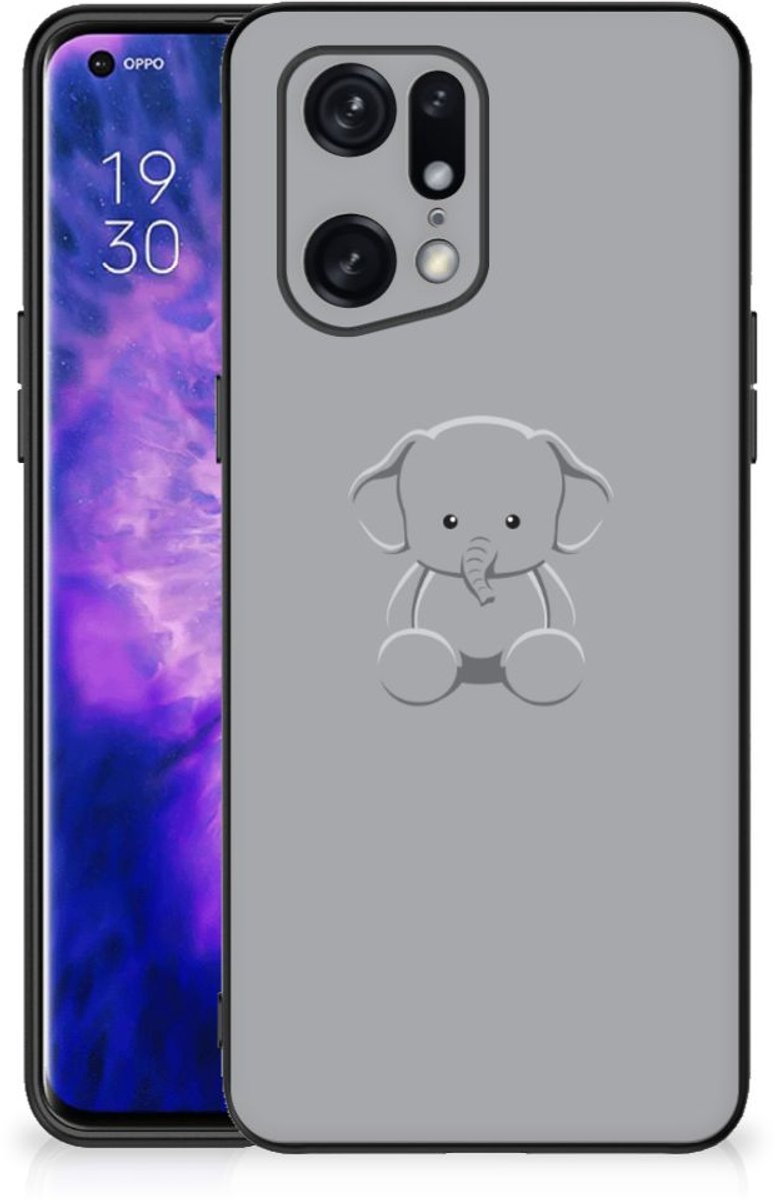 OPPO Find X5 Pro Hoesje Grijs Baby Olifant