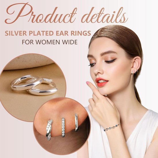 JeweBella 3 Paar 925 Zilveren Oorbellen voor Vrouwen 14k Vergulde Kleine Stud Oorbellen Mini Hoop Oorbellen voor Meerdere Piercings Oor Kraakbeen JeweBella 3 Paar 925 Zilveren Oorbellen voor Vrouwen 14k Vergulde Kleine Stud Oorbellen Mini Hoop Oorbellen voor Meerdere Piercings Oor Kraakbeen