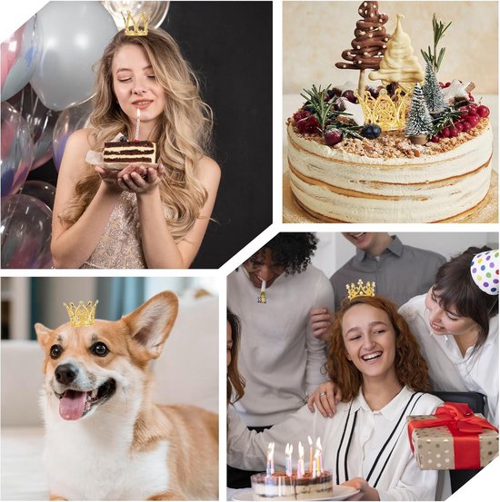 3st Kroon Taart Topper, Strass Taart Toppers Schattig Bruiloft Kronen Decoraties Koninklijke Taart Toppers Kronen Taart Decor Zilver Roze Goud Kroon Decoraties voor Feest Verjaardag