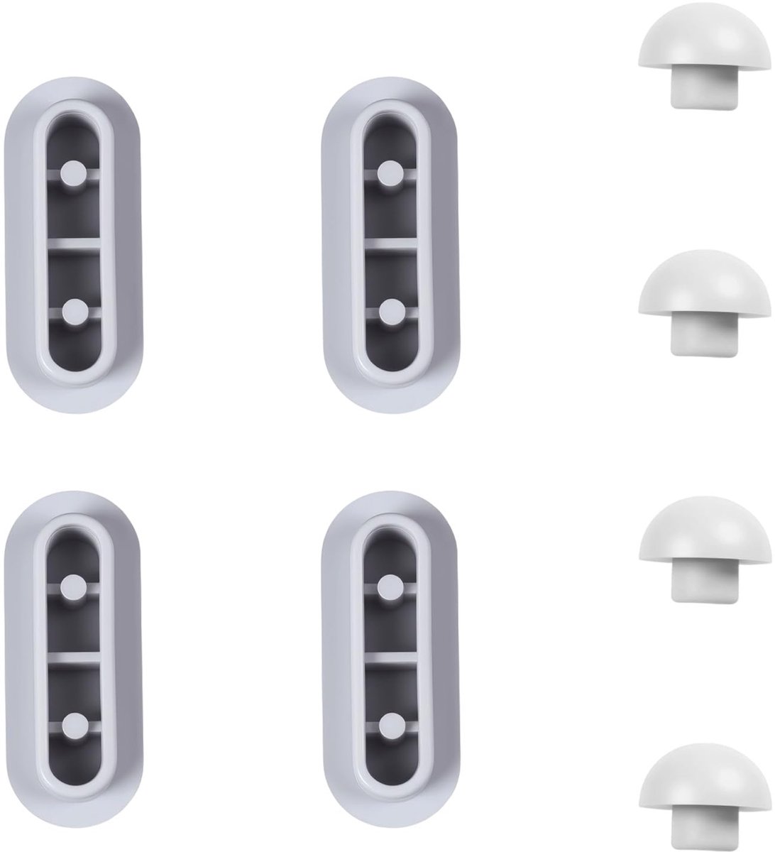 8 Stuks WC-Zitting Dempers - Universeel Geluidsdempend voor Toilet - Grijs
