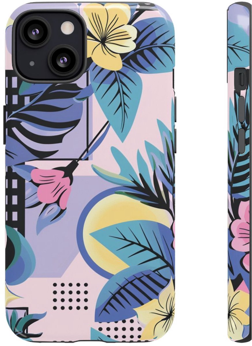 Bloemrijk Geometrisch Patroon – Telefoonhoesje Geschikt voor iPhone 13