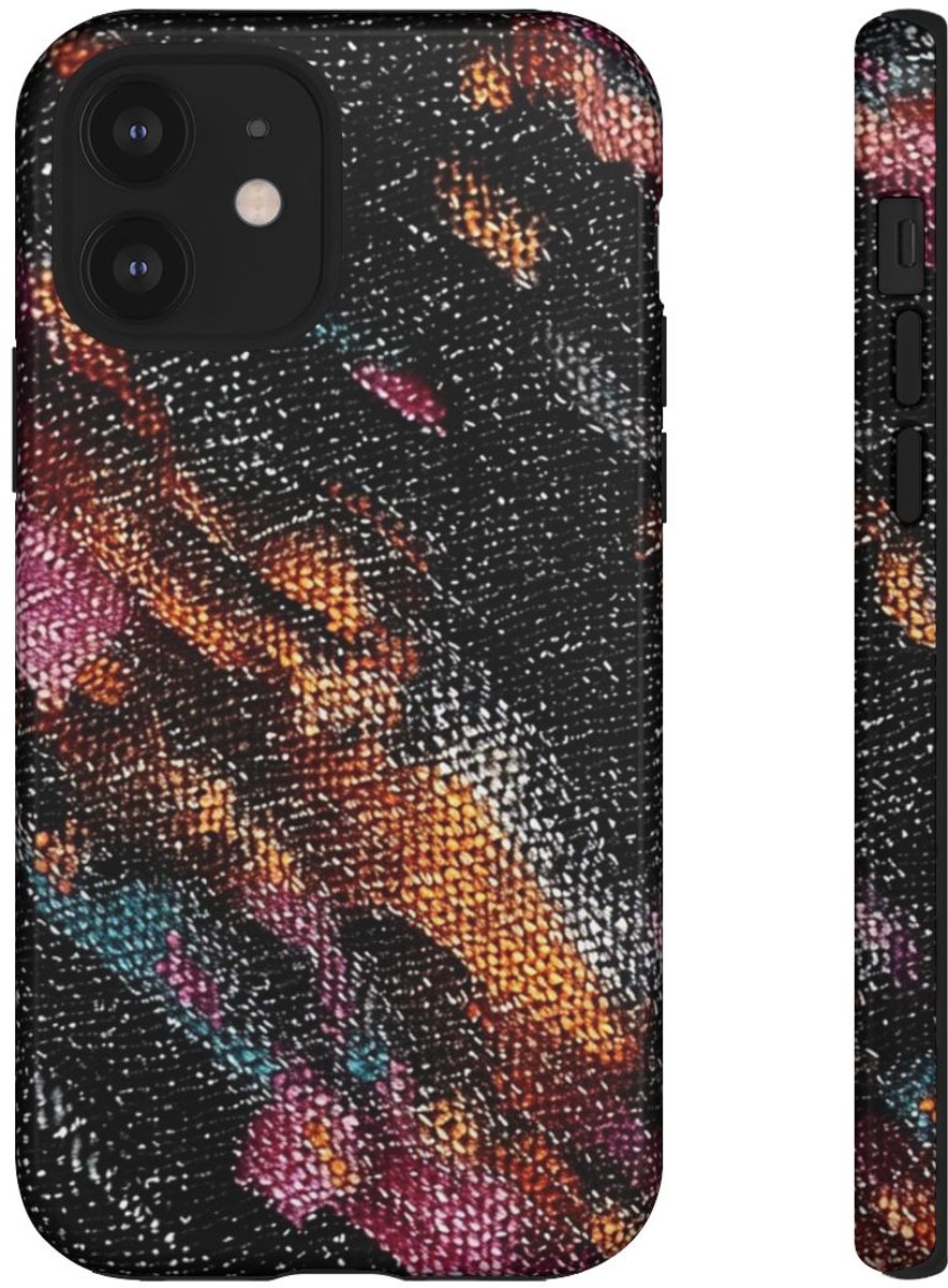 Abstract Kleurrijk Textielpatroon – Telefoonhoesje Geschikt voor iPhone 12