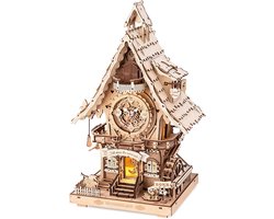 Robotime Cuckoo Clock (wood color, natural look) - LC901 - ROKR Time Art Series - Bouwpakket - Modelbouw - Knutselen - Klok - Koekoeksklok