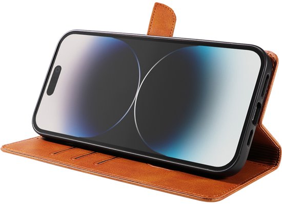 Étui en similicuir avec rabat magnétique et porte-cartes pour iPhone Pro Pro iPhone - Marron - Smartphonica