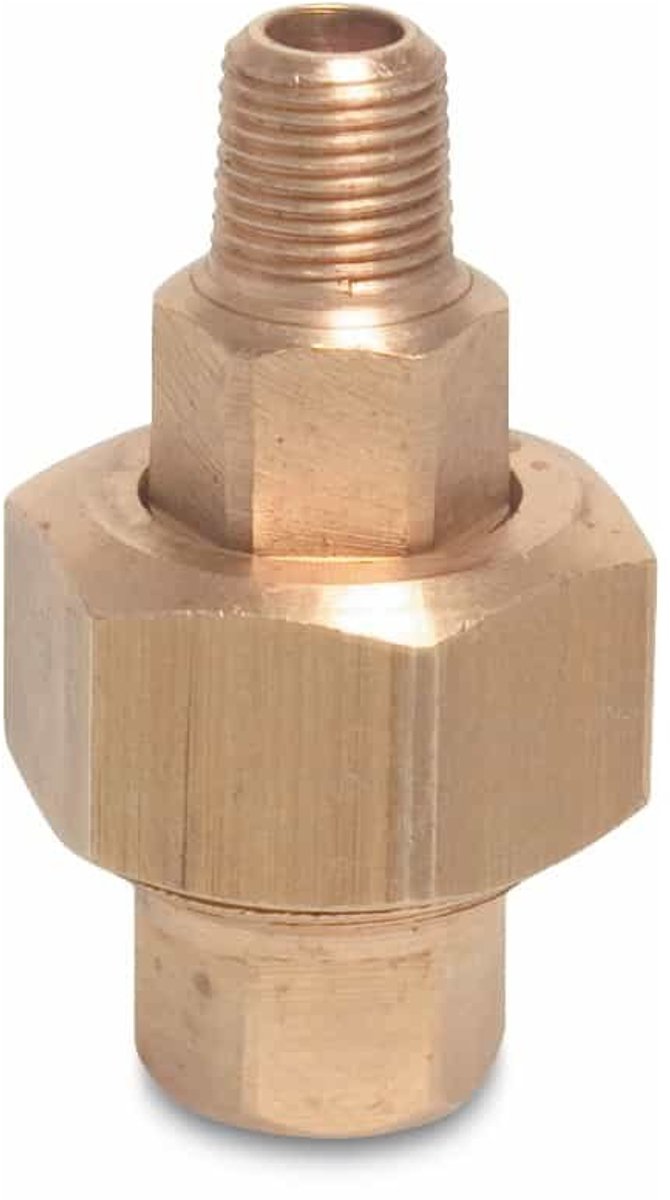 Messing Koppeling 1 1/4", Schroefdraad Fitting, Konischdichtend