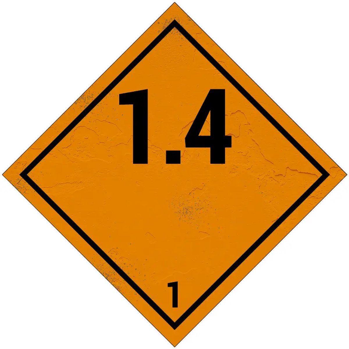 ADR klasse 1.4 explosieve stoffen bord | Sign Again materiaal | 30 x 30 cm