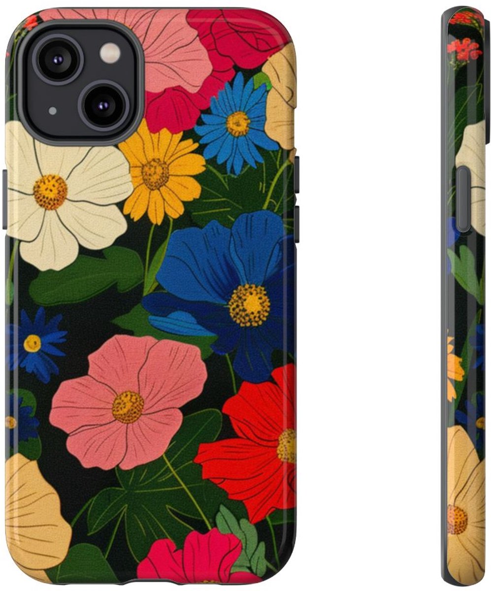 Kleurrijk Bloemenpatroon – Telefoonhoesje Geschikt voor iPhone 14 Plus