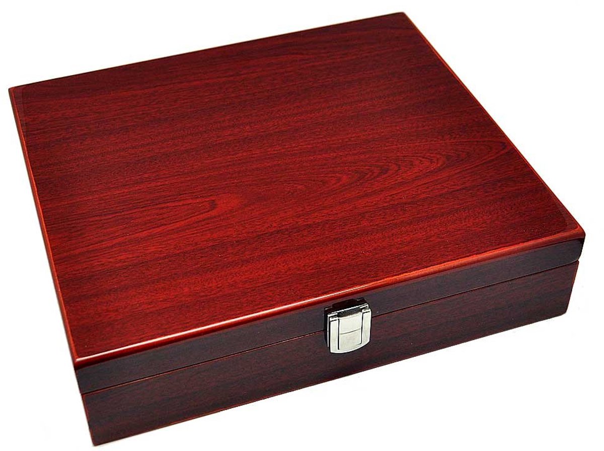 Horlogebox voor 10 horloges, 8-voudig gelakt palissander 2104