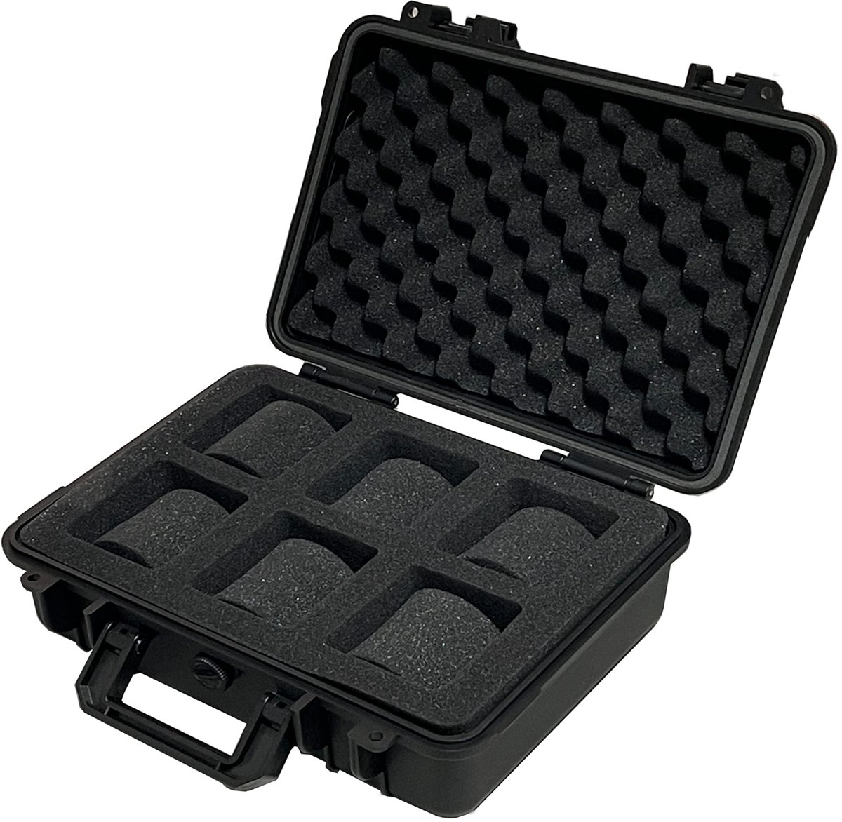 MR Maestro Relojero - Robuuste reishorlogebox | 6 horlogecompartimenten | Waterdicht en schokbestendig | Ideaal voor horlogeverzamelaars, zwart, voor 6 horloges | Ultra robuust