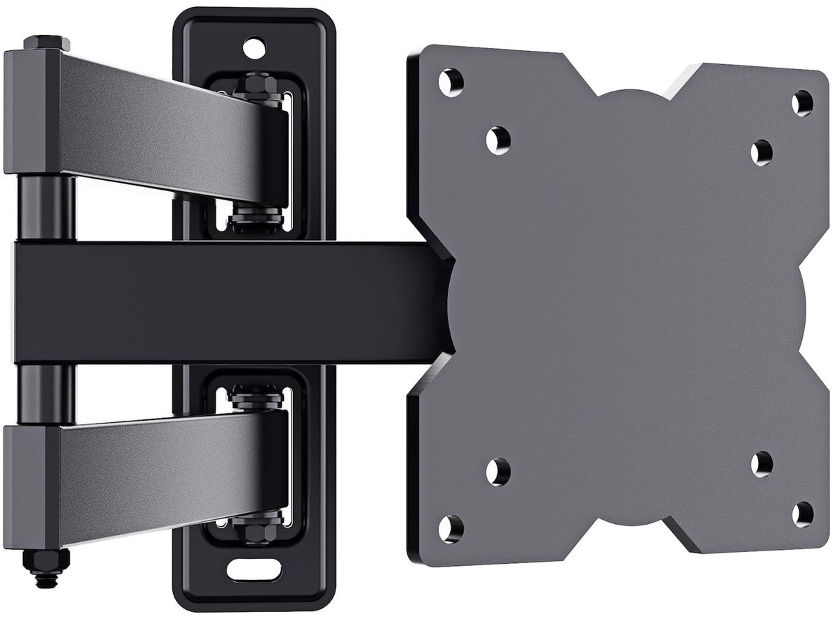 TV-muurbeugel voor 14-32 inch schermen VESA 75x75 tot 100x100mm draaibaar, kantelbaar en uitschuifbaar voor LED-, OLED-, platte en gebogen wandmontage-tv's - Maximale belasting 20 kg