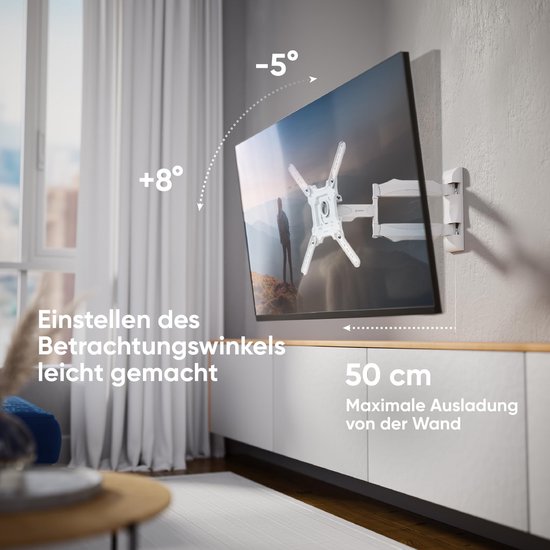 RICOO TV wall mount TV swivel tilting flat for 30-65 inch, universal TV bracket S1144, TV bracket for wall, wall mount TV 55 inch to 60 kg, max. VESA 400x400mm