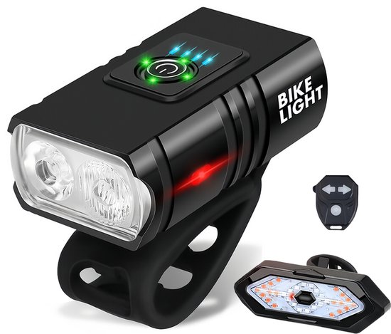 Fietsverlichting set - usb oplaadbaar - Fietslamp voorlicht 1000 lumen - Achterlicht fiets - Richtingaanwijzer fiets en fietsbel alarmsound - Led fietslamp - Mountainbike en racefiets - Waterdicht